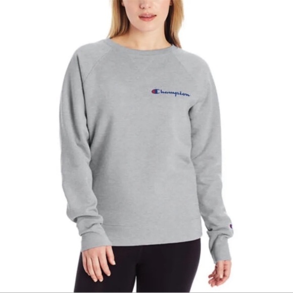 Champion Sweaters - Champion Women’s Oxford Gray Powerblend Classic Crew Sweatshirt